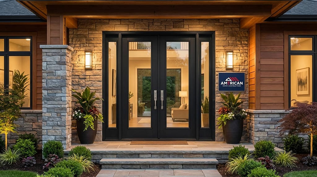 Fiberglass door with window