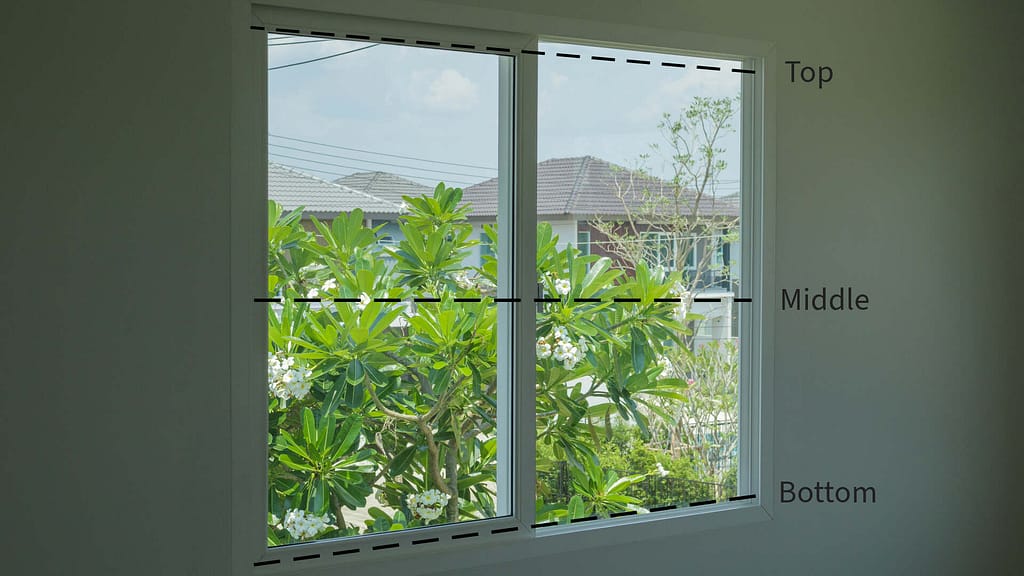Window with Top, Middle and Bottom labels