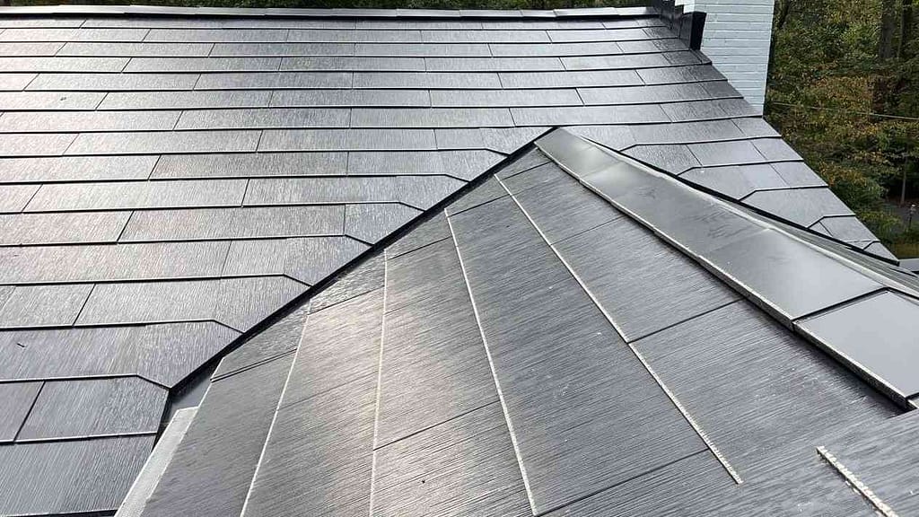 Tesla Solar Roof Up Close by Maryland solar roofer AHC