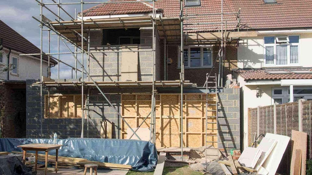 house scaffolding from siding company virginia