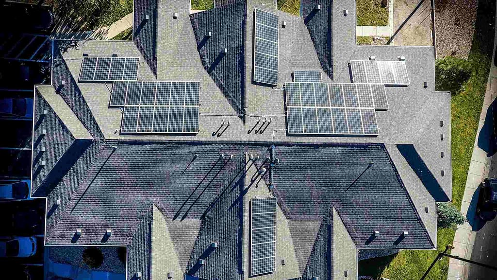 Solar panels on a complex roof