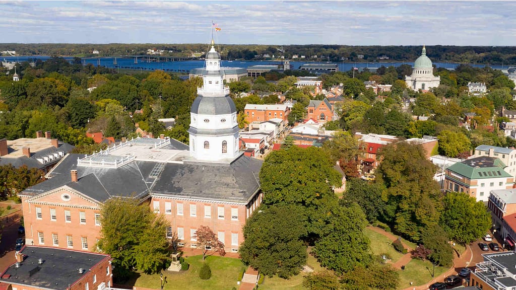 Aerial View of Annapolis Maryland State House