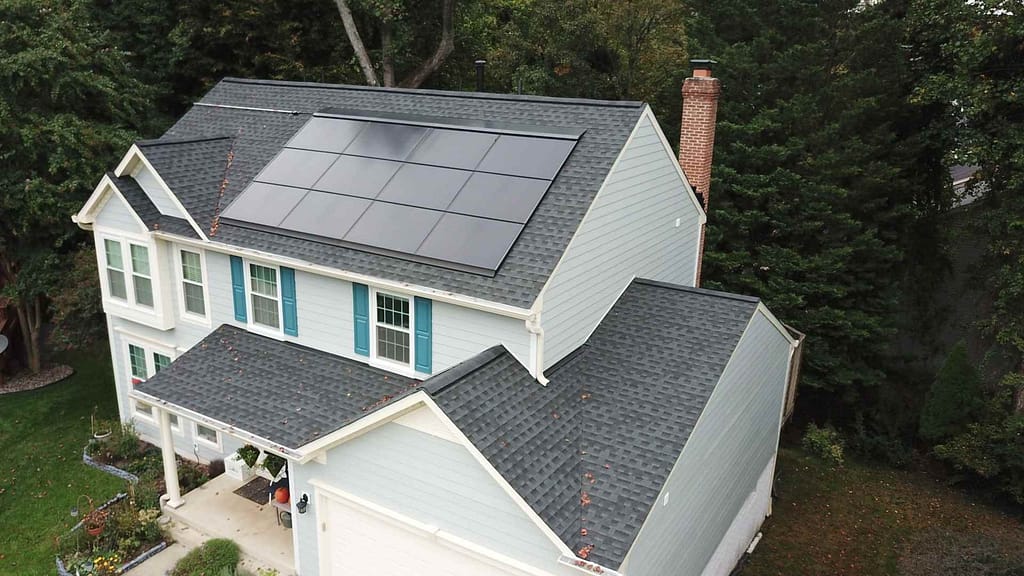 solar roof and asphalt shingle installed by skilled Virginia Roofer