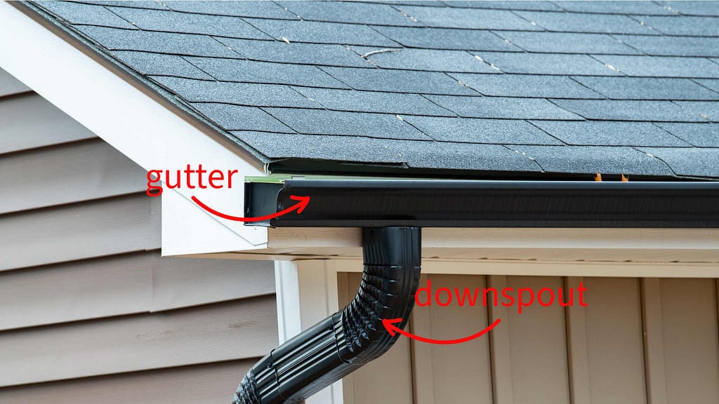 Gutter with downspout