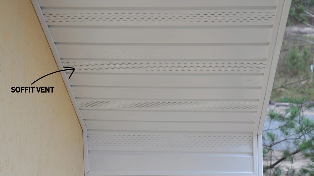 White soffit board with vents