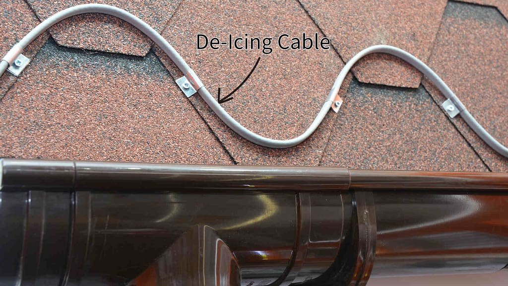 De-icing cable installed on roof