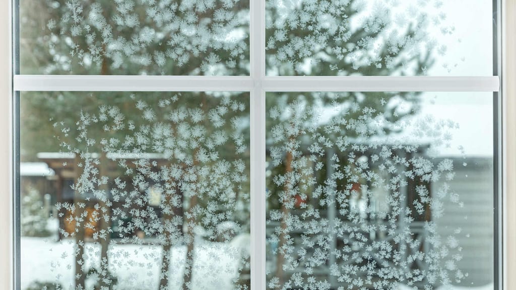 window with snowflakes