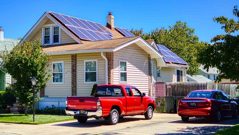 A home with solar panels installed on it