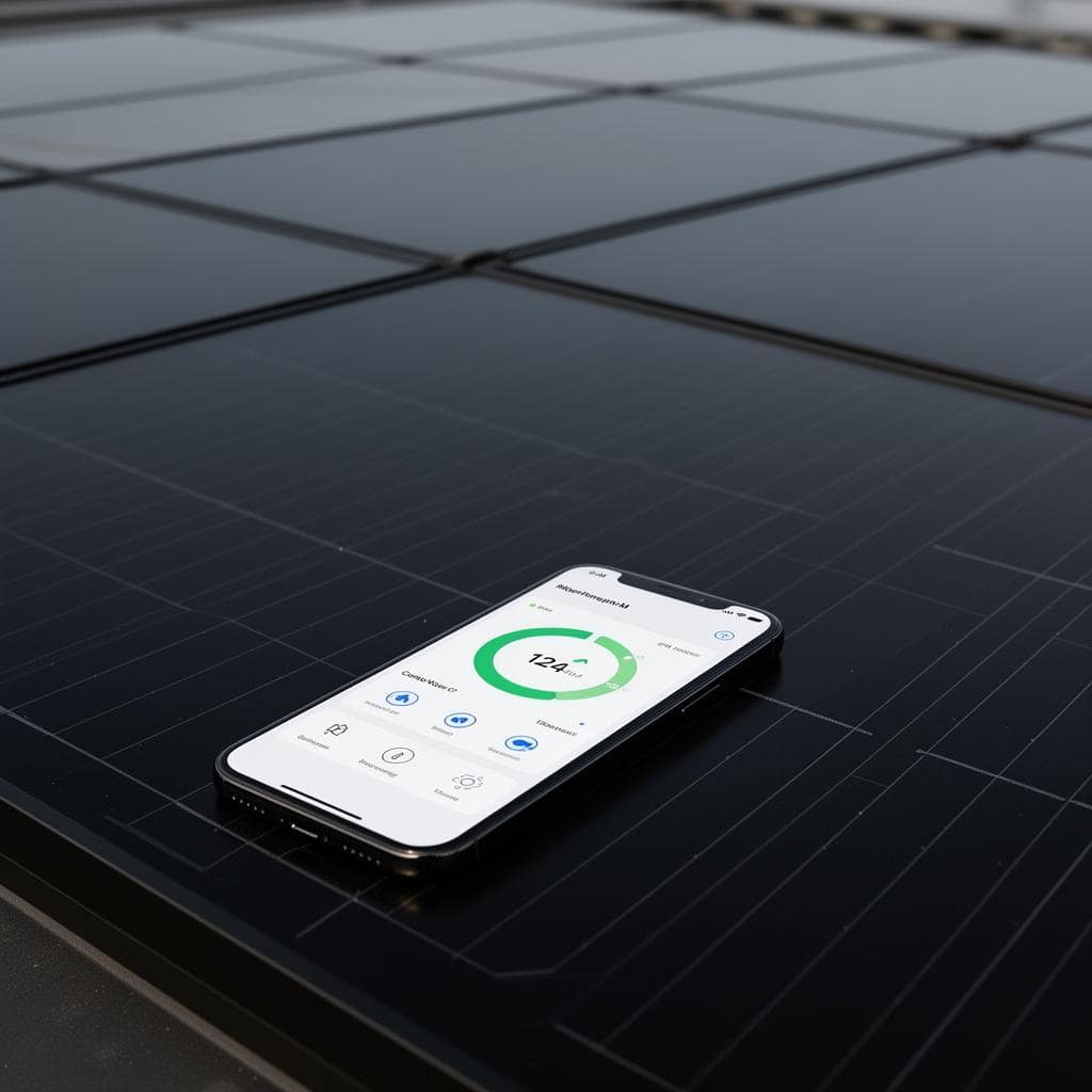 Smart phone showing savings on solar panels
