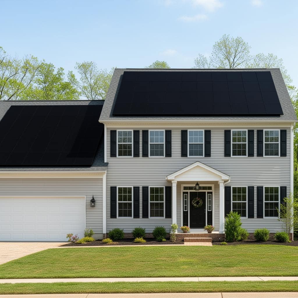 House with solar panels installed in Maryland