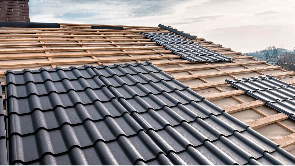 metal tile on the roof