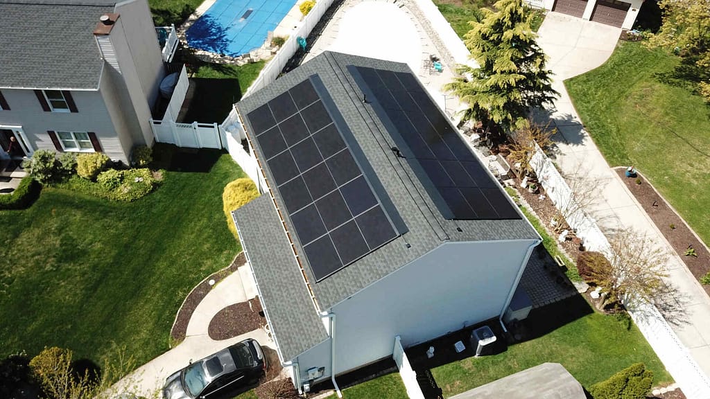 Solar panels installed on roof