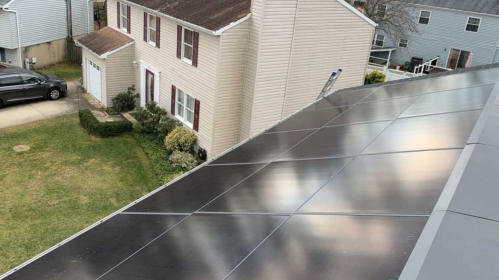 solar panels on a residential roof