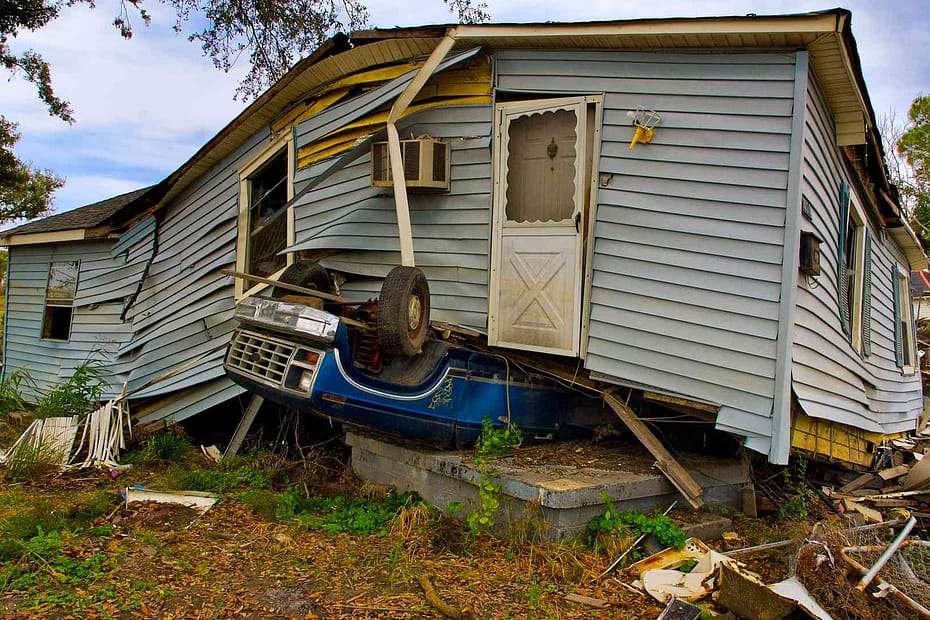 home damaged after a storm