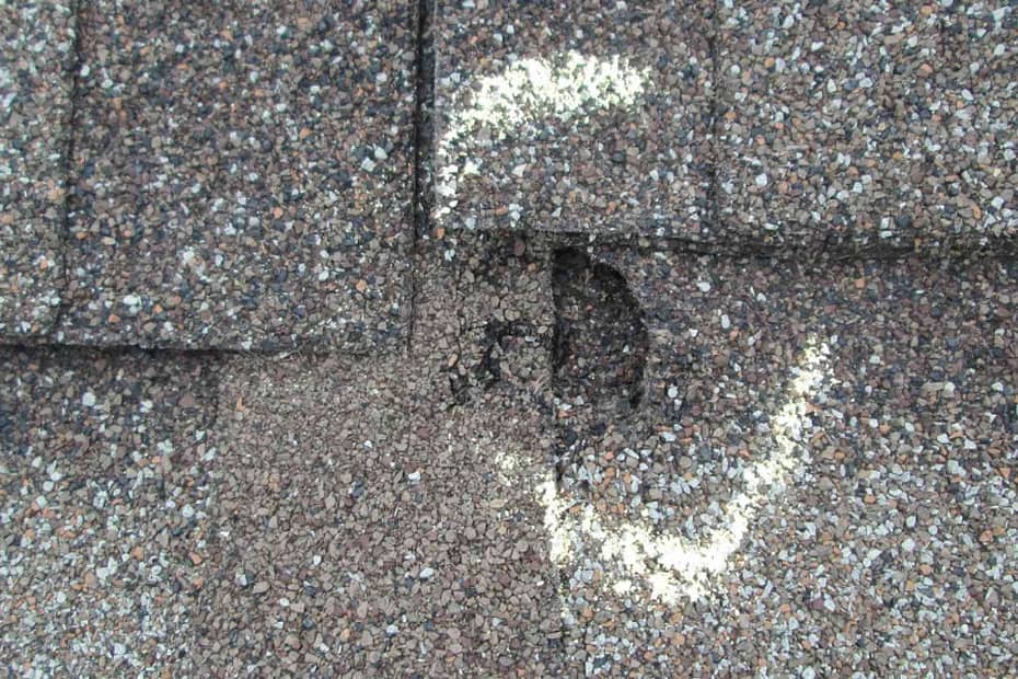 Damaged roof
