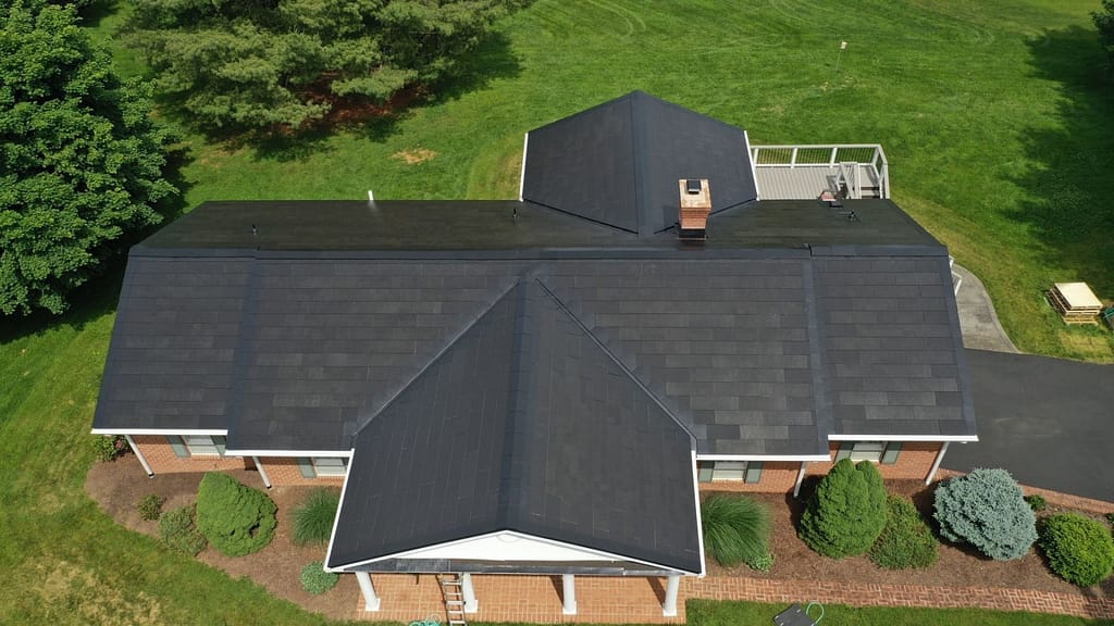 Solar roof installation by your number one Virginia Tesla Solar Roof company - American Home Contractors