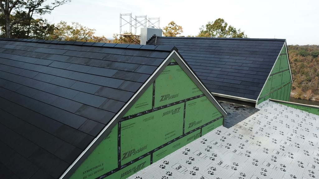 Solar roof installation by your number one Virginia Tesla Solar Roof company - American Home Contractors