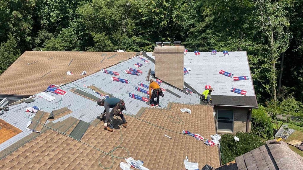 Virginia roof replacement being done by top rated Virginia roofers - American Home Contractors
