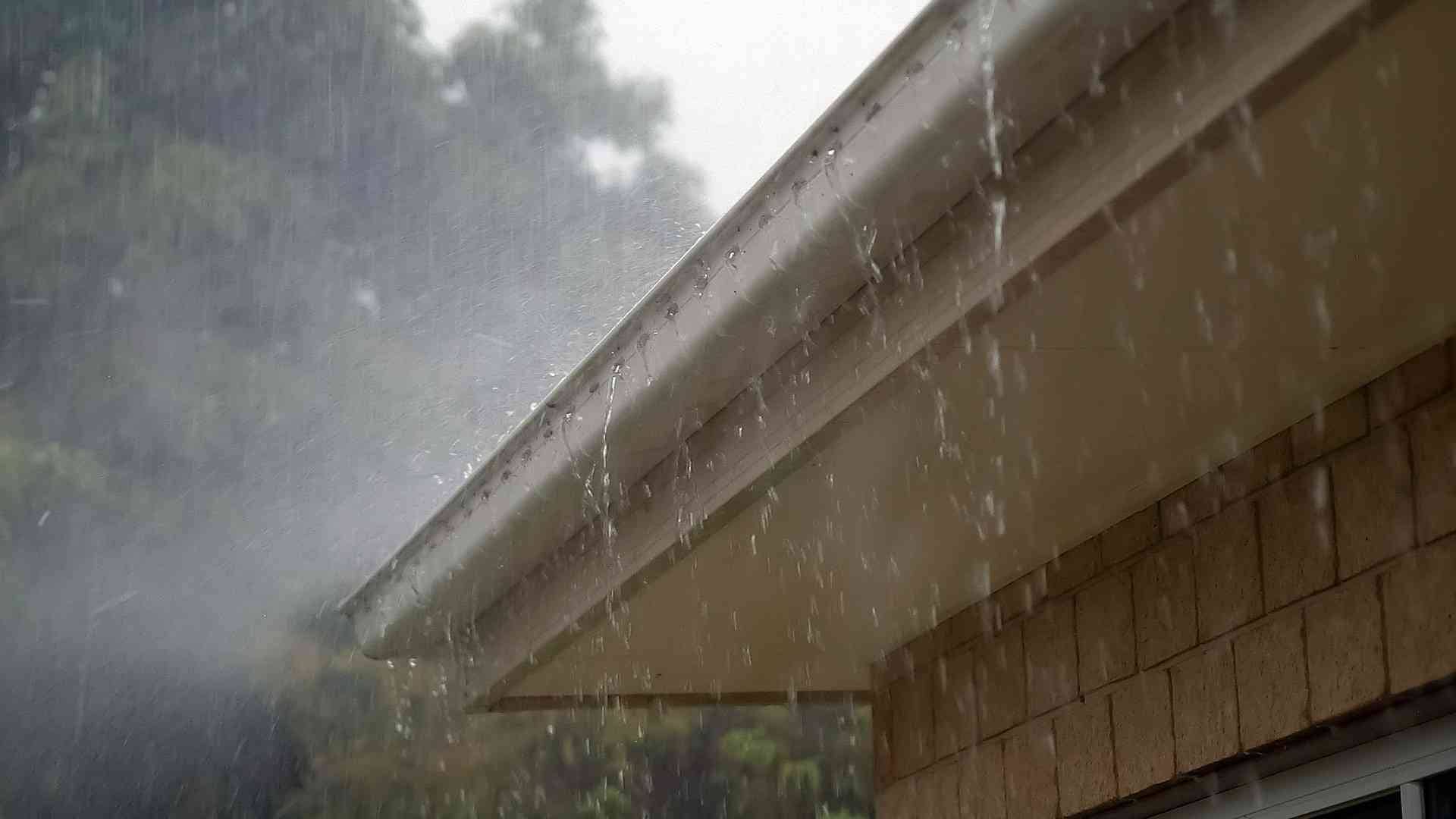 A leaking gutter that needs gutter cleaning and repair