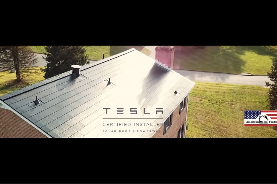 Tesla solar roof installed by American Home Contractors in Maryland