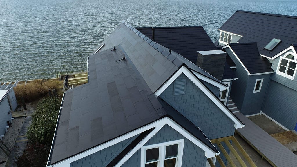 Solar roof installation by your number one Virginia Tesla Solar Roof company - American Home Contractors