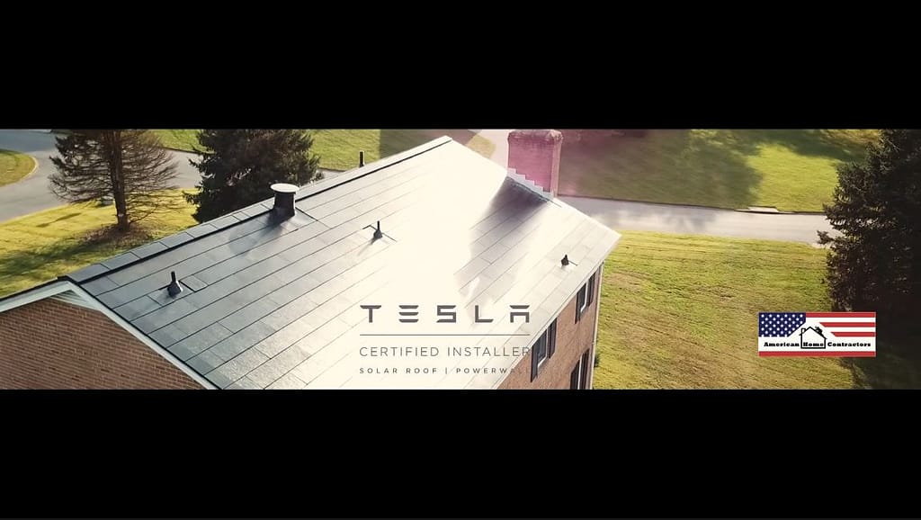 Tesla solar roof installed by American Home Contractors in Maryland