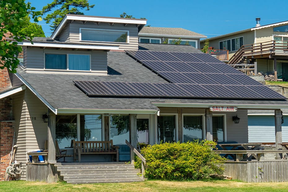 solar panels on a house